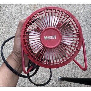 Massey 4" High Velocity Tilting Mini Fan Model MF-4  Metal Personal Red